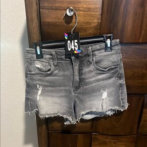 #45 Kut Distressed Gray Denim Shorts